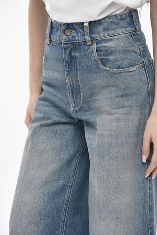 Delavè Denim Wide-Leg Jeans with 30cm Embroidered Cuff