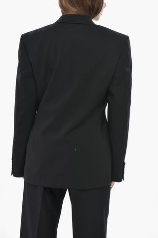 Einreihiger Blazer aus Schurwolle mit Pattentaschen
