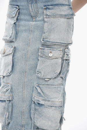 Gonna Cargo Midi in Denim