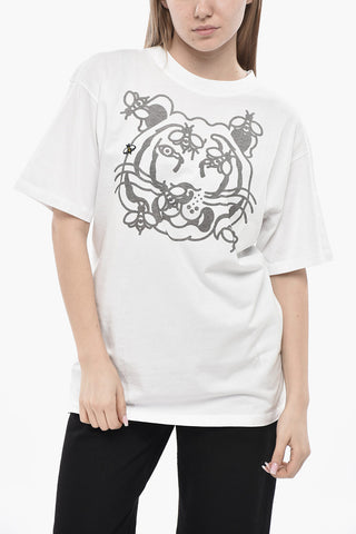 Baumwoll-T-Shirt Mit Rundhalsausschnitt Und Frontlogo