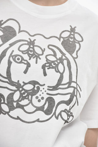 Baumwoll-T-Shirt Mit Rundhalsausschnitt Und Frontlogo