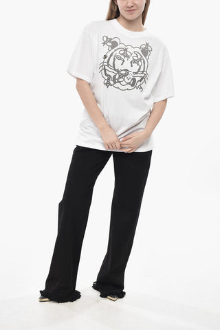 Baumwoll-T-Shirt Mit Rundhalsausschnitt Und Frontlogo