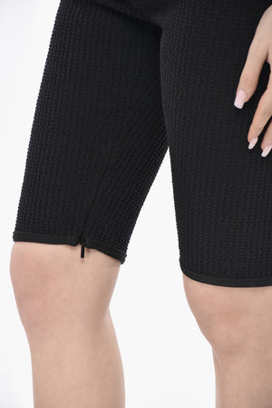 Biker-Shorts aus Smockstoff