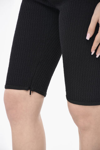Biker-Shorts aus Smockstoff