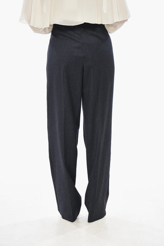 Gerade Geschnittene Wollflanellhose