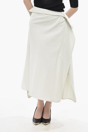 Midi Jersey Skirt with Side Slits