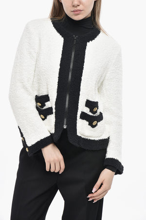 Zip-Up Cardigan With Contrast Trim