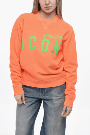 ICON Cotton Crewneck Sweatshirt With Embossed Logo