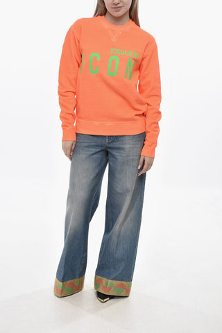 ICON Cotton Crewneck Sweatshirt With Embossed Logo