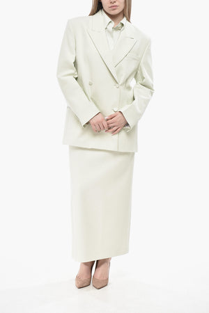 Oversized Doppelreihiger Blazer Aus Stretch-Schurwolle