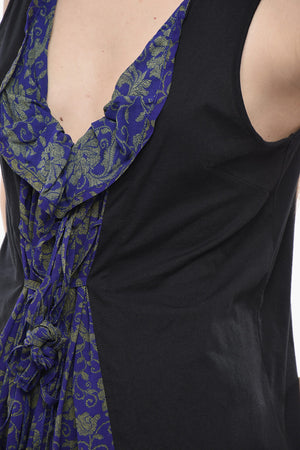 Baumwoll-Tanktop HAMBA mit Chiffon-Detail