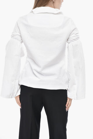 Bluse aus Jacquard-Baumwolle mit weiten Ärmeln