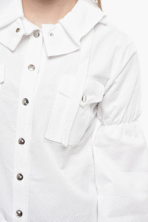 Bluse aus Jacquard-Baumwolle mit weiten Ärmeln