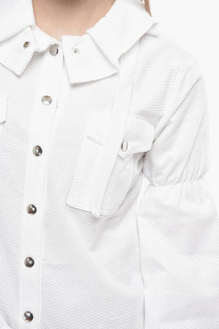 Bluse aus Jacquard-Baumwolle mit weiten Ärmeln