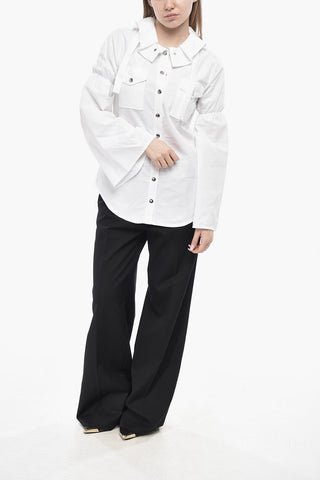 Bluse aus Jacquard-Baumwolle mit weiten Ärmeln