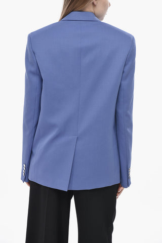 Oversized Wool Blazer with Flap Pockets