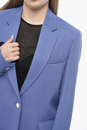 Oversized Wool Blazer with Flap Pockets