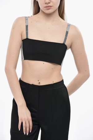 Strick-Tube-Top mit kontrastierenden Trägern