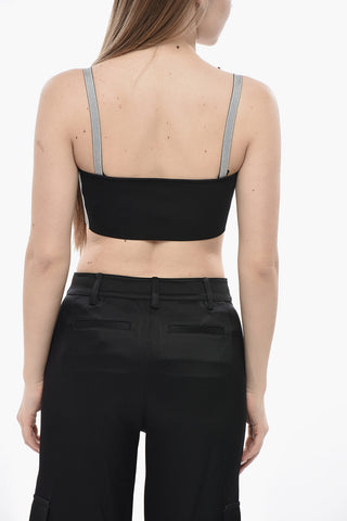 Strick-Tube-Top mit kontrastierenden Trägern