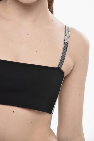 Strick-Tube-Top mit kontrastierenden Trägern
