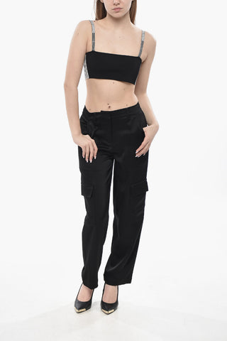 Strick-Tube-Top mit kontrastierenden Trägern