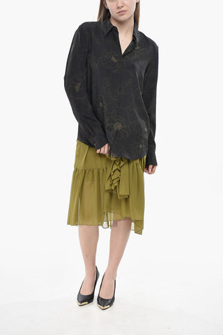 Silk Blouse CHOWY with Floral Pattern