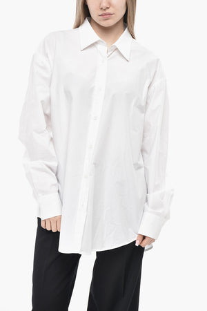 Camicia Oversized in Popeline di Cotone
