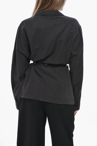 Camicia Sahariana in Misto Lino con Cintura