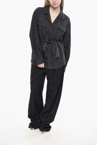 Camicia Sahariana in Misto Lino con Cintura