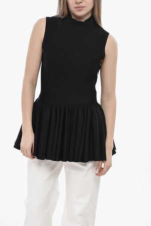 Top Peplo Senza Maniche in Maglia