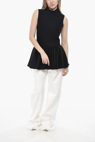 Ärmelloses Peplum-Stricktop