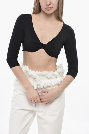 Crop-Top aus Seidenjersey mit Bügel