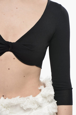 Crop-Top aus Seidenjersey mit Bügel