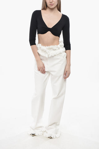 Crop-Top aus Seidenjersey mit Bügel