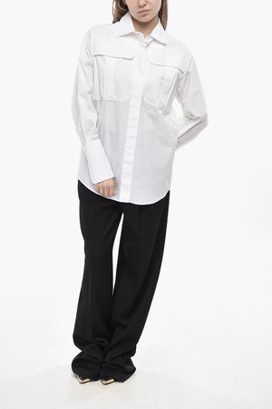 Camicia Sahariana in Cotone con Abbottinatura Nascosta