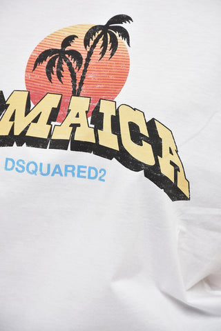 T-Shirt Girocollo in Cotone con Stampa Frontale