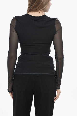 Mesh Long-Sleeve Top ANTHURIUM