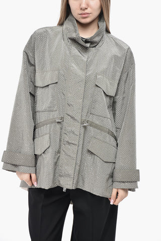 Nylon Utility Jacket PESCATORE With All-Over Studs