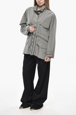 Nylon Utility Jacket PESCATORE With All-Over Studs