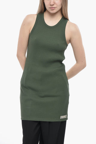Tank Top Lungo in Cotone a Costine