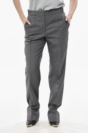 Slim-Fit-Hose Aus Wolle Mit Verdecktem Verschluss