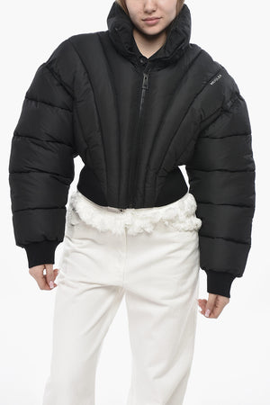 Cropped-Fit-Pufferjacke mit Frontreißverschluss