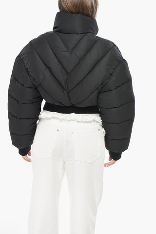 Cropped-Fit-Pufferjacke mit Frontreißverschluss