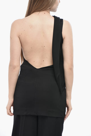One-Shoulder Viscose Top with Drape