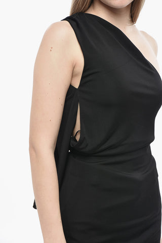 One-Shoulder Viscose Top with Drape