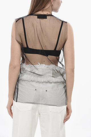 Transparentes Tanktop mit Frontprint