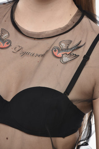 Transparentes Tanktop mit Frontprint