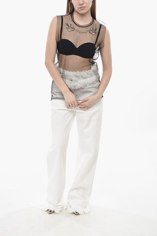 Transparentes Tanktop mit Frontprint