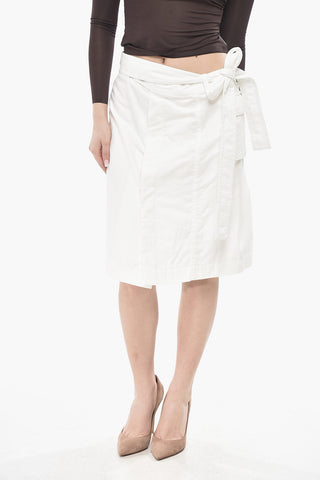 Cotton-Blend Midi Skirt With Utility Pocket