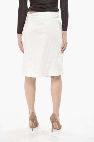 Cotton-Blend Midi Skirt With Utility Pocket